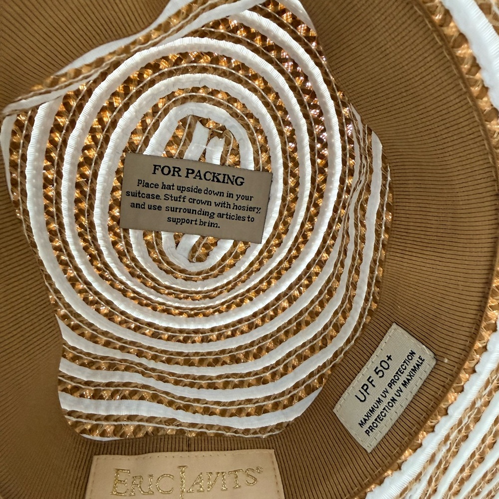Eric Javits Striped Grosgrain Ribbon Floppy Hat - Packable - Picture 6 of 6